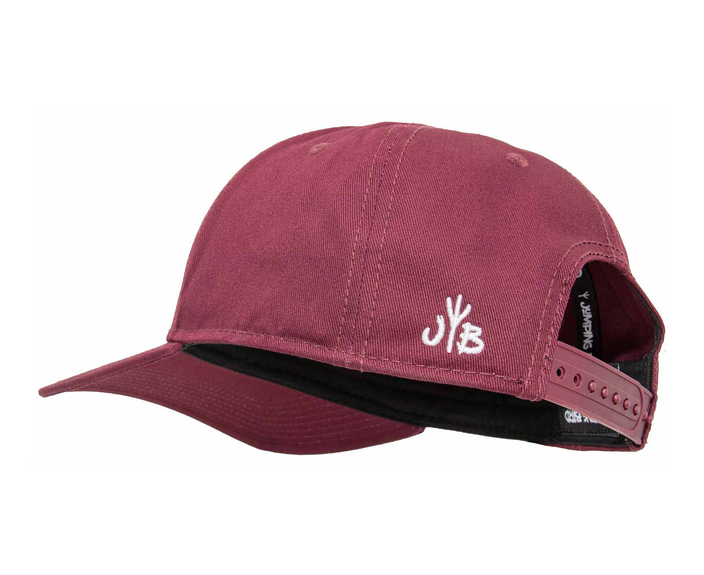 Baseball-Cap von Jumping Bird in Bordeaux mit sportivem Frontpatch und seitlichem Logostick
