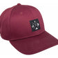 Baseball-Cap von Jumping Bird in Bordeaux mit sportivem Frontpatch und seitlichem Logostick