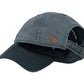 Dad Hat von Jumping Bird in Jeansblau mit geprägtem Lederoptik-Patch vorn und weicher, unverstärkter Passform für hohen Tragekomfort
