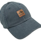 Dad Hat von Jumping Bird in Jeansblau mit geprägtem Lederoptik-Patch vorn und weicher, unverstärkter Passform für hohen Tragekomfort