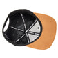 Filz-Snapback von Jumping Bird in Anthrazit-Braun mit geprägtem Lederoptik-Patch vorn und seitlichem Logostick