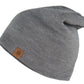 Beanie Strickmütze von Jumping Bird - Modell Diedamskopf in hellgrau mit echter Merino-Wolle, Made in Germany