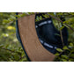 Snapback-Cap von Jumping Bird in Anthrazitblau meliert mit geprägtem Lederoptik-Patch vorn und seitlichem Logostick
